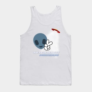 Wassup Weirdos Aliens UFO Face Mask Tank Top